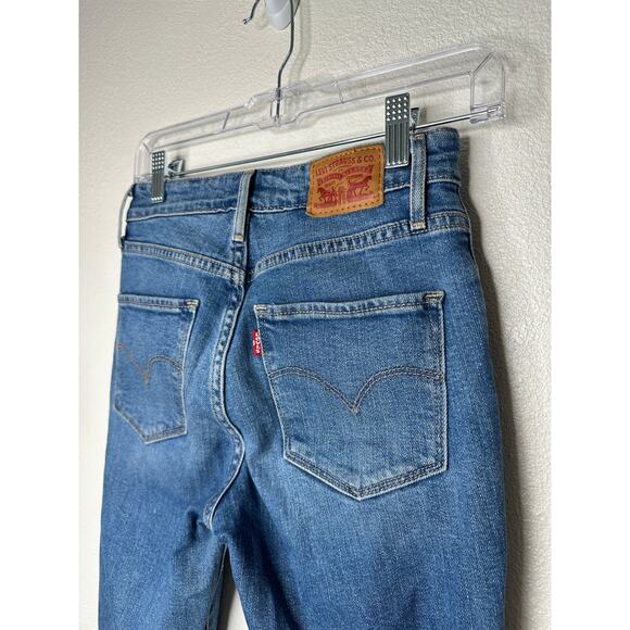 Levi’s 721 High Rise Skinny Jeans Size 25 Distressed Knees - Picture 4 of 11